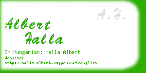 albert halla business card